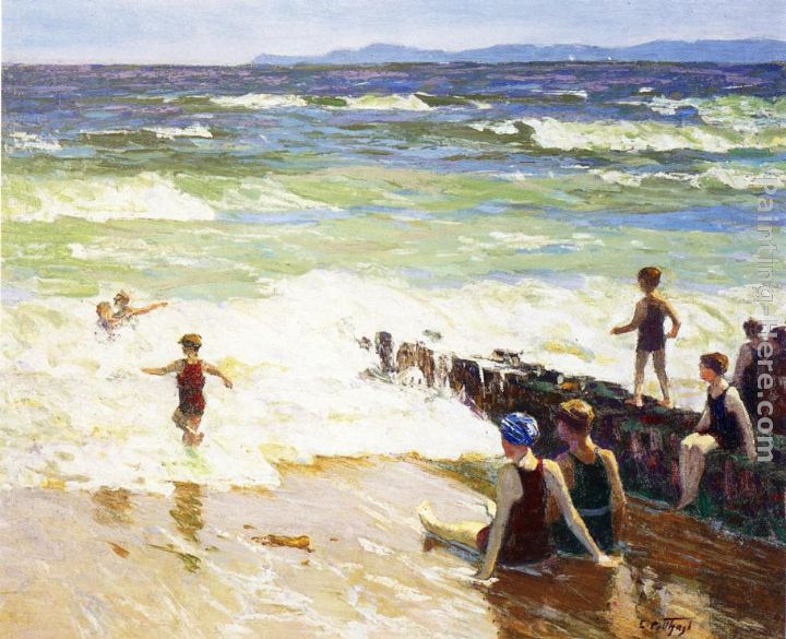 Bathers by the Shore painting - Edward Potthast Bathers by the Shore art painting